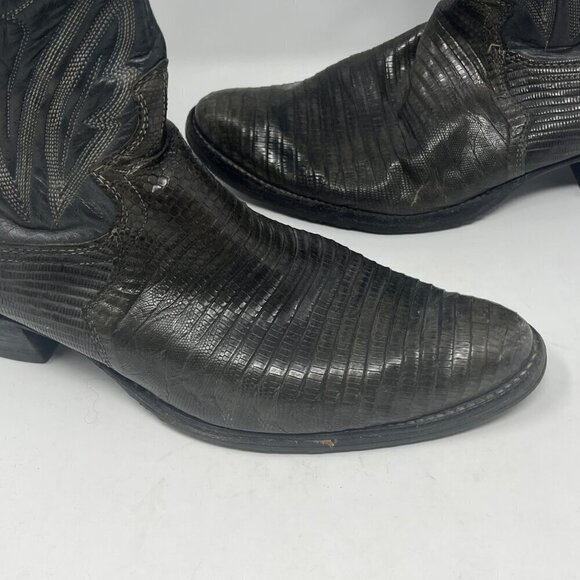 Justin Boots cowboy western 8327 size 8.5D men grey leather exotic lizard - Picture 5 of 12